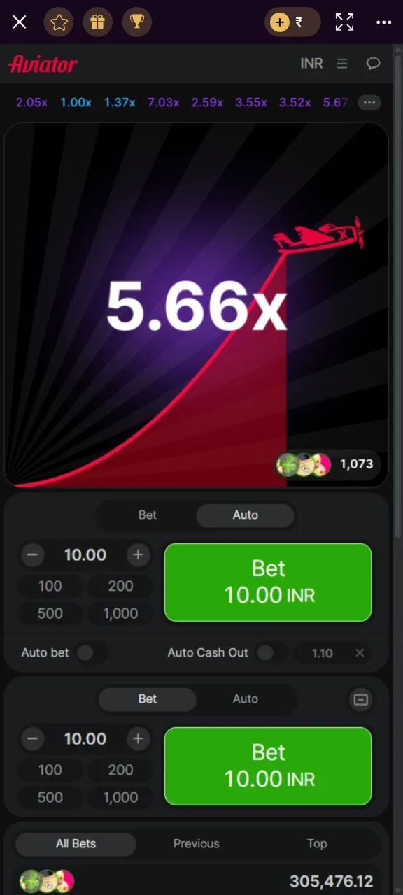 Use the autobet option in Aviator at Batery.