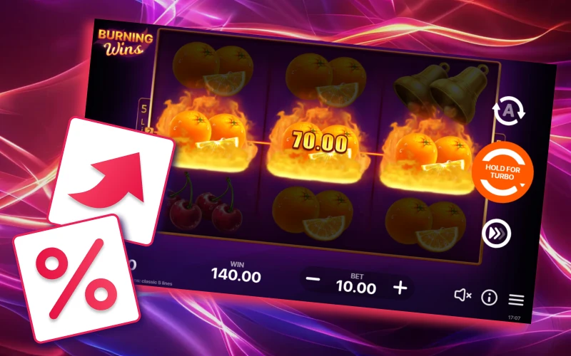 Burning Wins has a high RTP, and you can see this for yourself by playing at Batery.