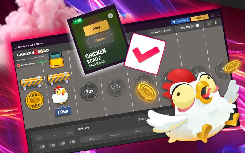 Play Chicken Road 2.0 demo on Batery to learn mechanics and test strategies for free.